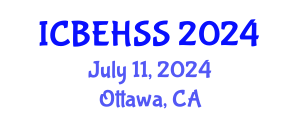 International Conference on Business, Economics, Humanities and Social Sciences (ICBEHSS) July 11, 2024 - Ottawa, Canada