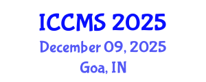 International Conference on Chaos, Control, Modelling and Simulation (ICCMS) December 09, 2025 - Goa, India