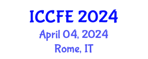 International Conference on Chemical and Food Engineering (ICCFE) April 04, 2024 - Rome, Italy