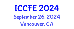International Conference on Chemical and Food Engineering (ICCFE) September 26, 2024 - Vancouver, Canada