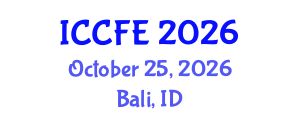 International Conference on Chemical and Food Engineering (ICCFE) October 25, 2026 - Bali, Indonesia