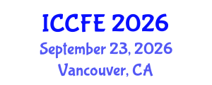 International Conference on Chemical and Food Engineering (ICCFE) September 23, 2026 - Vancouver, Canada