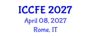 International Conference on Chemical and Food Engineering (ICCFE) April 08, 2027 - Rome, Italy International Conference on Chemical and Food Engineering (ICCFE) April 08, 2027 - Rome, Italy