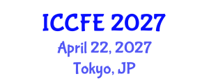 International Conference on Chemical and Food Engineering (ICCFE) April 22, 2027 - Tokyo, Japan International Conference on Chemical and Food Engineering (ICCFE) April 22, 2027 - Tokyo, Japan