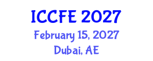 International Conference on Chemical and Food Engineering (ICCFE) February 15, 2027 - Dubai, United Arab Emirates International Conference on Chemical and Food Engineering (ICCFE) February 15, 2027 - Dubai, United Arab Emirates