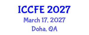 International Conference on Chemical and Food Engineering (ICCFE) March 17, 2027 - Doha, Qatar International Conference on Chemical and Food Engineering (ICCFE) March 17, 2027 - Doha, Qatar