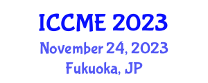 International Conference on Chemical and Material Engineering (ICCME) November 24, 2023 - Fukuoka, Japan International Conference on Chemical and Material Engineering (ICCME) November 24, 2023 - Fukuoka, Japan