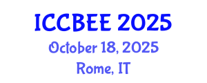 International Conference on Chemical, Biological and Environmental Engineering (ICCBEE) October 18, 2025 - Rome, Italy