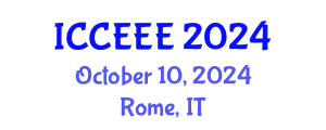 International Conference on Chemical, Ecological and Environmental Engineering (ICCEEE) October 10, 2024 - Rome, Italy