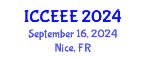 International Conference on Chemical, Ecological and Environmental Engineering (ICCEEE) September 16, 2024 - Nice, France