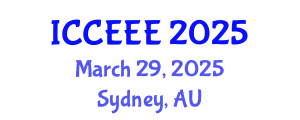 International Conference on Chemical, Ecological and Environmental Engineering (ICCEEE) March 29, 2025 - Sydney, Australia