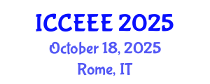International Conference on Chemical, Ecological and Environmental Engineering (ICCEEE) October 18, 2025 - Rome, Italy
