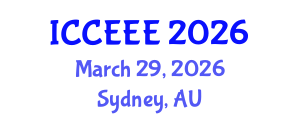 International Conference on Chemical, Ecological and Environmental Engineering (ICCEEE) March 29, 2026 - Sydney, Australia