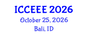 International Conference on Chemical, Ecological and Environmental Engineering (ICCEEE) October 25, 2026 - Bali, Indonesia