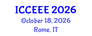 International Conference on Chemical, Ecological and Environmental Engineering (ICCEEE) October 18, 2026 - Rome, Italy