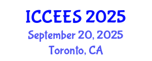 International Conference on Chemical, Ecological and Environmental Sciences (ICCEES) September 20, 2025 - Toronto, Canada