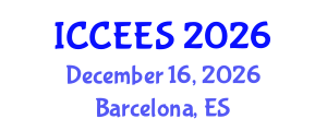 International Conference on Chemical, Ecological and Environmental Sciences (ICCEES) December 16, 2026 - Barcelona, Spain International Conference on Chemical, Ecological and Environmental Sciences (ICCEES) December 16, 2026 - Barcelona, Spain