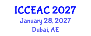 International Conference on Chemical Engineering and Applied Chemistry (ICCEAC) January 28, 2027 - Dubai, United Arab Emirates International Conference on Chemical Engineering and Applied Chemistry (ICCEAC) January 28, 2027 - Dubai, United Arab Emirates