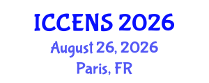 International Conference on Chemical Engineering and Nanoparticle Synthesis (ICCENS) August 26, 2026 - Paris, France