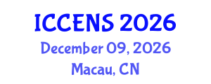 International Conference on Chemical Engineering and Nanoparticle Synthesis (ICCENS) December 09, 2026 - Macau, China International Conference on Chemical Engineering and Nanoparticle Synthesis (ICCENS) December 09, 2026 - Macau, China