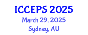 International Conference on Chemical Engineering and Physical Sciences (ICCEPS) March 29, 2025 - Sydney, Australia