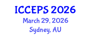 International Conference on Chemical Engineering and Physical Sciences (ICCEPS) March 29, 2026 - Sydney, Australia