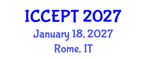 International Conference on Chemical Engineering and Process Technology (ICCEPT) January 18, 2027 - Rome, Italy International Conference on Chemical Engineering and Process Technology (ICCEPT) January 18, 2027 - Rome, Italy