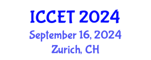International Conference on Chemical Engineering and Technology (ICCET) September 16, 2024 - Zurich, Switzerland