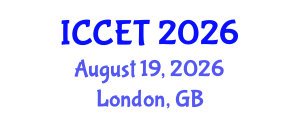 International Conference on Chemical Engineering and Technology (ICCET) August 19, 2026 - London, United Kingdom