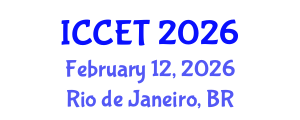 International Conference on Chemical Engineering and Technology (ICCET) February 12, 2026 - Rio de Janeiro, Brazil International Conference on Chemical Engineering and Technology (ICCET) February 12, 2026 - Rio de Janeiro, Brazil