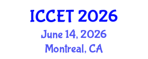 International Conference on Chemical Engineering and Technology (ICCET) June 14, 2026 - Montreal, Canada