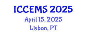 International Conference on Chemical, Environment and Medical Sciences (ICCEMS) April 15, 2025 - Lisbon, Portugal