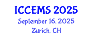 International Conference on Chemical, Environment and Medical Sciences (ICCEMS) September 16, 2025 - Zurich, Switzerland