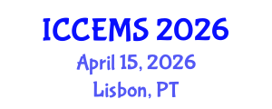 International Conference on Chemical, Environment and Medical Sciences (ICCEMS) April 15, 2026 - Lisbon, Portugal