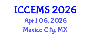 International Conference on Chemical, Environment and Medical Sciences (ICCEMS) April 06, 2026 - Mexico City, Mexico