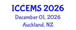 International Conference on Chemical, Environment and Medical Sciences (ICCEMS) December 01, 2026 - Auckland, New Zealand International Conference on Chemical, Environment and Medical Sciences (ICCEMS) December 01, 2026 - Auckland, New Zealand