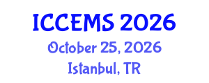 International Conference on Chemical, Environment and Medical Sciences (ICCEMS) October 25, 2026 - Istanbul, Turkey