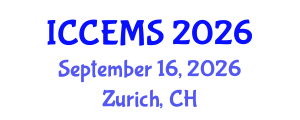 International Conference on Chemical, Environment and Medical Sciences (ICCEMS) September 16, 2026 - Zurich, Switzerland