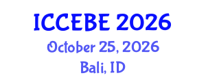 International Conference on Chemical, Environmental and Biological Engineering (ICCEBE) October 25, 2026 - Bali, Indonesia