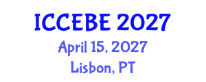 International Conference on Chemical, Environmental and Biological Engineering (ICCEBE) April 15, 2027 - Lisbon, Portugal International Conference on Chemical, Environmental and Biological Engineering (ICCEBE) April 15, 2027 - Lisbon, Portugal