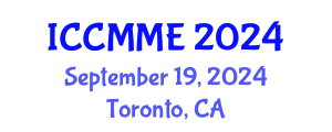 International Conference on Chemical, Materials and Metallurgical Engineering (ICCMME) September 19, 2024 - Toronto, Canada
