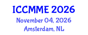 International Conference on Chemical, Materials and Metallurgical Engineering (ICCMME) November 04, 2026 - Amsterdam, Netherlands