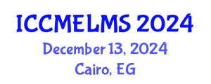 International Conference on Chemical Metallurgy, Electrochemistry and Liquid Metal Solutions (ICCMELMS) December 13, 2024 - Cairo, Egypt