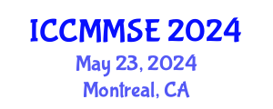 International Conference on Chemical Metallurgy, Metal Solutions and Electrochemistry (ICCMMSE) May 23, 2024 - Montreal, Canada