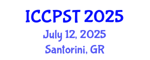 International Conference on Chemical Process Safety and Toxicology (ICCPST) July 12, 2025 - Santorini, Greece