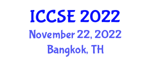 International Conference on Chemical Science and Engineering (ICCSE) November 22, 2022 - Bangkok, Thailand