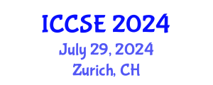 International Conference on Chemical Science and Engineering (ICCSE) July 29, 2024 - Zurich, Switzerland