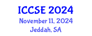 International Conference on Chemical Science and Engineering (ICCSE) November 11, 2024 - Jeddah, Saudi Arabia