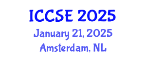 International Conference on Chemical Science and Engineering (ICCSE) January 21, 2025 - Amsterdam, Netherlands