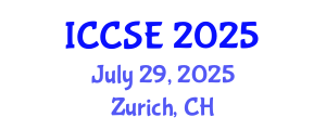 International Conference on Chemical Science and Engineering (ICCSE) July 29, 2025 - Zurich, Switzerland